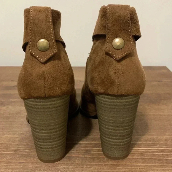 Women’s SO Nochill Peep Toe Ankle Booties Brown Size 7.5 EUC - Picture 3 of 6